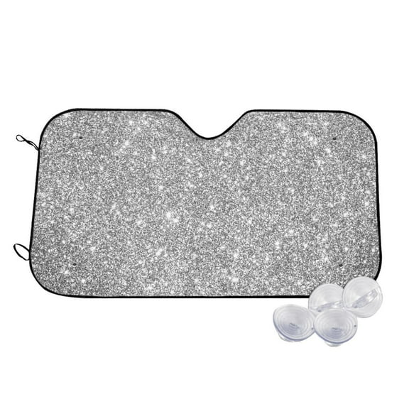 Kdxio GlitterSilver Print Windshield Sun Shade,UV Rays and Sun Heat Protection,Sunshade for Car Windshield,Car Shade Front Windshield - Small