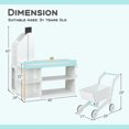 thumbnail image 3 of Gymax Kids Supermarket Shopping Set w/ Shopping Cart Blackboard LED Lights Interactive, 3 of 10