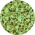 thumbnail image 1 of Ahgly Company Machine Washable Indoor Round Transitional Olive Green Area Rugs, 3' Round, 1 of 7