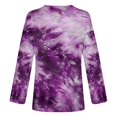 thumbnail image 5 of Blusa informal de manga larga con cuello redondo y estampado Tie-Dye para mujer Pompotops gfhjh4351, 5 of 5