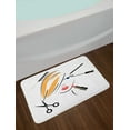 thumbnail image 2 of Hair Salon Bath Mat, Beauty Salon Concept Make up Hairdo Comb Lipstick and Scissors, Plush Bathroom Decor Mat with Non Slip Backing, 29.5" X 17.5", Black Earth Yellow, by Ambesonne, 2 of 2