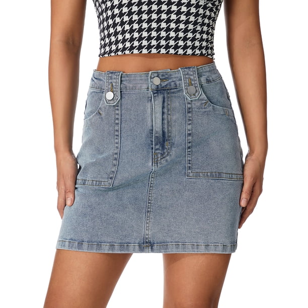 SAYOO Falda vaquera de verano para mujer SAYOO moda