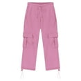 thumbnail image 5 of Dezsed Boys Baggy Cargo Sweatpants Kids Elastic Waist Active Athletic Workout Joggers Outdoor Hiking Baggy Trousers 13-14 Years Pink, 5 of 7