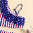 thumbnail image 4 of Nrmvnmi Summer Toddler Baby Girls 4th of July 2 Pcs Split Swimwear Star Stripe Print Sleeveless One-shoulder Swimming Outfits, 4 of 9