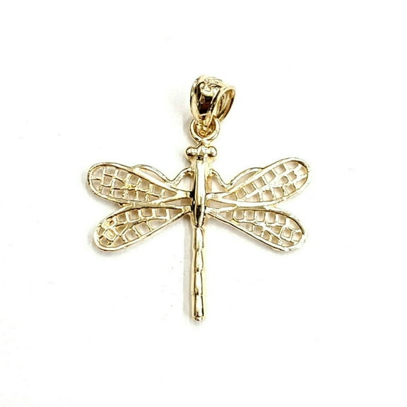 New 14k yellow gold dragonfly Pendant charm gift fine jewelry 1.7g