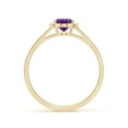 thumbnail image 2 of ANGARA Natural Oval Amethyst with Diamond Collar Solitaire Ring in 14K Yellow Gold for Women (Size-7x5mm) | February Birthstone, Birthday, Anniversary, Jewelry Gift for Women | Natural Amethyst Ring, 2 of 9
