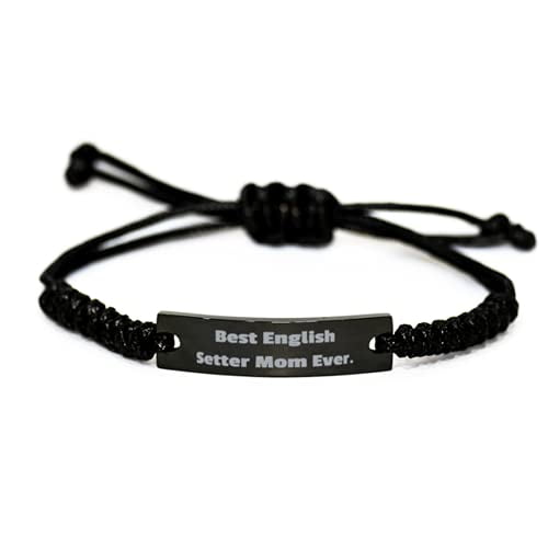 Amangny Best English Setter Mom Ever English Setter Dog Black Rope Bracelet New English Setter Dog Gifts Engraved Bracelet For Pet Lovers Walmart Com