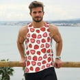 thumbnail image 6 of Uemuo Hand Drawn Strawberry Pattern Men's Muscle Shirts Sleeveless Dry Fit Gym Workout Tank Top Lightweight Sports Tank Top Beach Tank Top, Loose-fit Sleeveless Shirt-3X-Large, 6 of 7