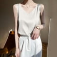 thumbnail image 2 of Turilly Womens V-Neck Satin Camisole Tops Casual Silky Sleeveless Tank for Office and Daily Wear, 2 of 6