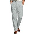 thumbnail image 2 of Moocorvic Mens Pleated Dress Pants, Relaxed Fit Classic Straight Leg, Cuffed Hem Business Casual Trousers,Gray, 2 of 7