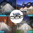 thumbnail image 2 of Lámpara solar de 74 LED con sensor de movimiento PIR de 3 cabezales, foco de seguridad para pared exterior, resistente al agua IP65, iluminación de gran angular de 270°., 2 of 4