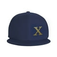 thumbnail image 3 of ZICANCN Alphabet X Pattern Baseball Caps, Trucker Hats for Men And Women, Adjustable Breathable Flat Caps, Navy Blue, 3 of 6