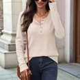 thumbnail image 4 of Women Blouses Slim Fit Button Down V Neck Henley Shirt  S, 4 of 8