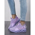 thumbnail image 4 of Women‘s Purple Blade-like Running Shoes With Letter Print Shock Absorption  Lightweight  Anti-slip And Front Lace-up Design  Suitable For Daily Gym And Sports, 4 of 7