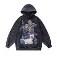 thumbnail image 1 of national trend Marque oversize Imprimé Lourd Lavé Ample couple Chandail à Capuchon Harajuku Rétro Sweat à Capuche Hommes, 1 of 4