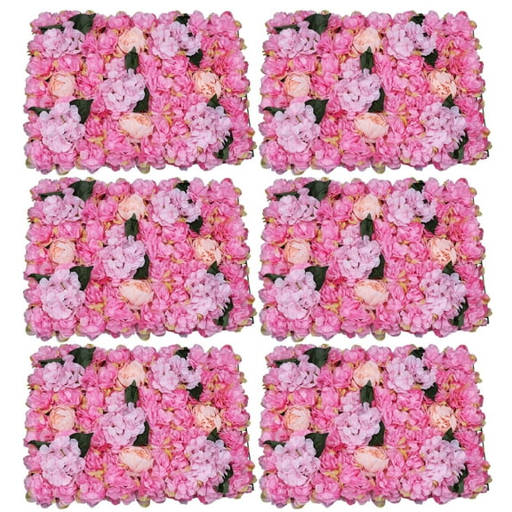 Artificial Rose Flower Wall Panel, Wedding Party Wall Backdrop Decor, 6PCS,DIY