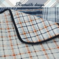 thumbnail image 4 of Cozy Line Home Fashions Navy Orange Striped Boy 100% Cotton Reversible Quilt Bedding Set, Queen 3-Piece, 4 of 8