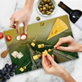 thumbnail image 4 of Landscape Cutting Board, Famous Place in Jinshanling Rocky Fences Dreamy Surreal Image, Decorative Tempered Glass Cutting and Serving Board, Large Size, Green Earth Yellow, by Ambesonne, 4 of 5