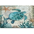 thumbnail image 2 of 4x8ft Sea Turtle Starfish Crystal Velvet Rug For Blue Ocean Animal Area Rug Non-Slip Floor Carpet For Living Room Bedroom Entrance Door Mat Washable Rug, 2 of 7