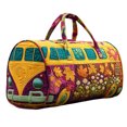thumbnail image 1 of YUELONGHU Hippie Travel Quilted Duffle for Short Trips Bus Design Boho Weekend Handy Travel for Holiday & Party, 1 of 3