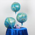 thumbnail image 3 of BalsaCircle 3 Blue Round 4D Orbz 13" Marble Mylar Foil Plain Balloons Wedding Decorations, 3 of 8