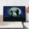 thumbnail image 2 of Horse Cutting Board, Silhouette of Rampant Horse and Long Curly Haired Girl on Giant Fullmoon, Decorative Tempered Glass Cutting and Serving Board, Small Size, Navy Blue and Charcoal, by Ambesonne, 2 of 5