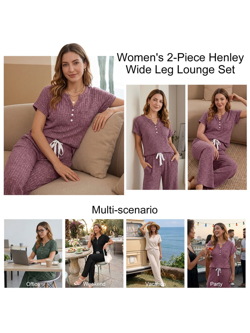 SUNBS, Lounge Set for Women, XL, Orange 60% Polyester - Walmart.com