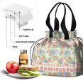thumbnail image 4 of Pioneer Flower Floral Print Pattern Drawstring Lunch Bag Women - Drawstring Lunch Bag Insulated for Work Office - Stain-Resistant Large Lunchbags for Women with Multi-Pockets, 4 of 6