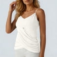 thumbnail image 5 of ZHYou No Boundrie Camisole Tops for Women V Neck Spaghetti Strap Wrap Front Ruched Loose Fit Casual Summer Tank Tops White Size S, 5 of 7