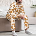 thumbnail image 7 of Fotbe Yellow Biscuit Pattern Long Sleeve Pajama Set for Men,Sleepwear Set,2-piece Loungewear Set,Soft PJs Comfy Nightwear with Pockets-Medium, 7 of 7