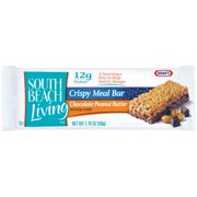 South Beach Living: Chocolate Peanut Butter Crispy Meal Bar, 1.76 Oz