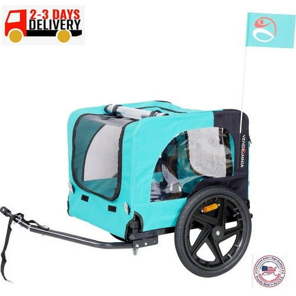 Immere Foldable Dog Bike Trailer Pet Jogging Stroller - Dog Carrier Bicycle Trailer, Pet Dog Cat Bike Trailer - Bike Trailer, Bicycle Trailer Light Green