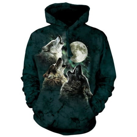 Green Cotton Three Wolf Moon Awesome Animal Hoodie (Large) NEW