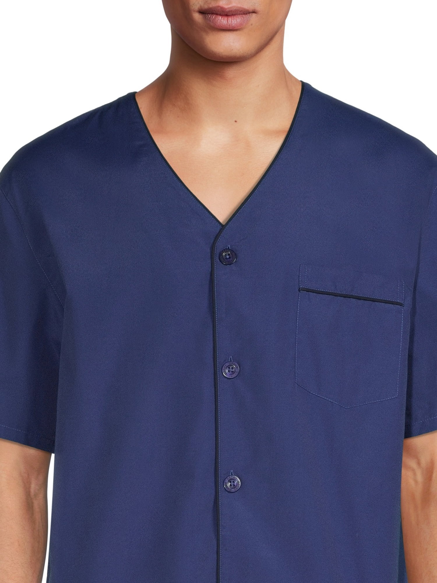 Hanes Men's and Big Men's Short Sleeve Top and Shorts Woven Pajama Set, Sizes S-5XL
