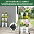 thumbnail image 4 of Flower Display Stand, 3 Tier Metal Plant Stand with 6 Buckets , Multi-Purpose Storage Rack for Florist, Indoor Home Wedding Decoration, Black, 4 of 10