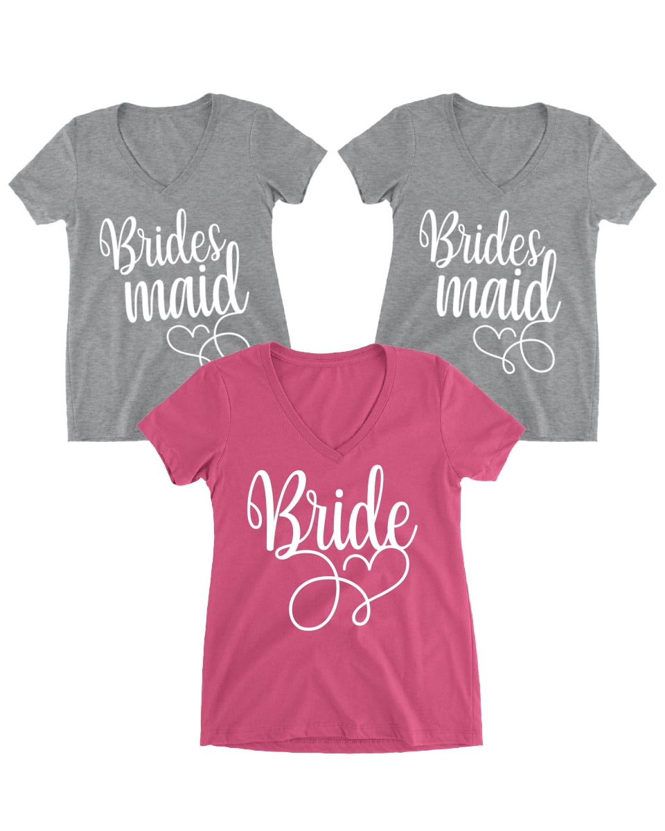 Maid of Honor and Bride to Be V-neck Shirts  Bridesmaid proposal  bachelorette Party Bridesmaid