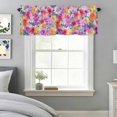 thumbnail image 5 of Spring Flowers Window Valance for Kitchen, Fantasy Watercolor Gradient Pink Purple Yellow Floral Leaf Rod Pocket Short Curtain for Small Windows, Light Filtering Decorative Valance, 42 x 18 Inch, 5 of 9