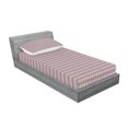 thumbnail image 2 of Ambesonne Geometric Fitted Sheet & Pillow Sham Set, Round Edged Pink Rhombus, Twin, Taupe Grey Pale Pink, 2 of 2