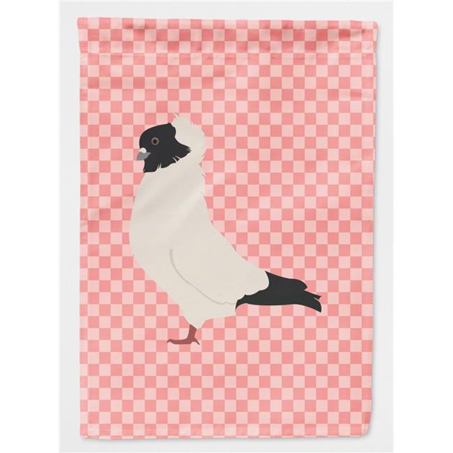 Carolines Treasures BB7952CHF Nun Pigeon Pink Check Canvas House Flag