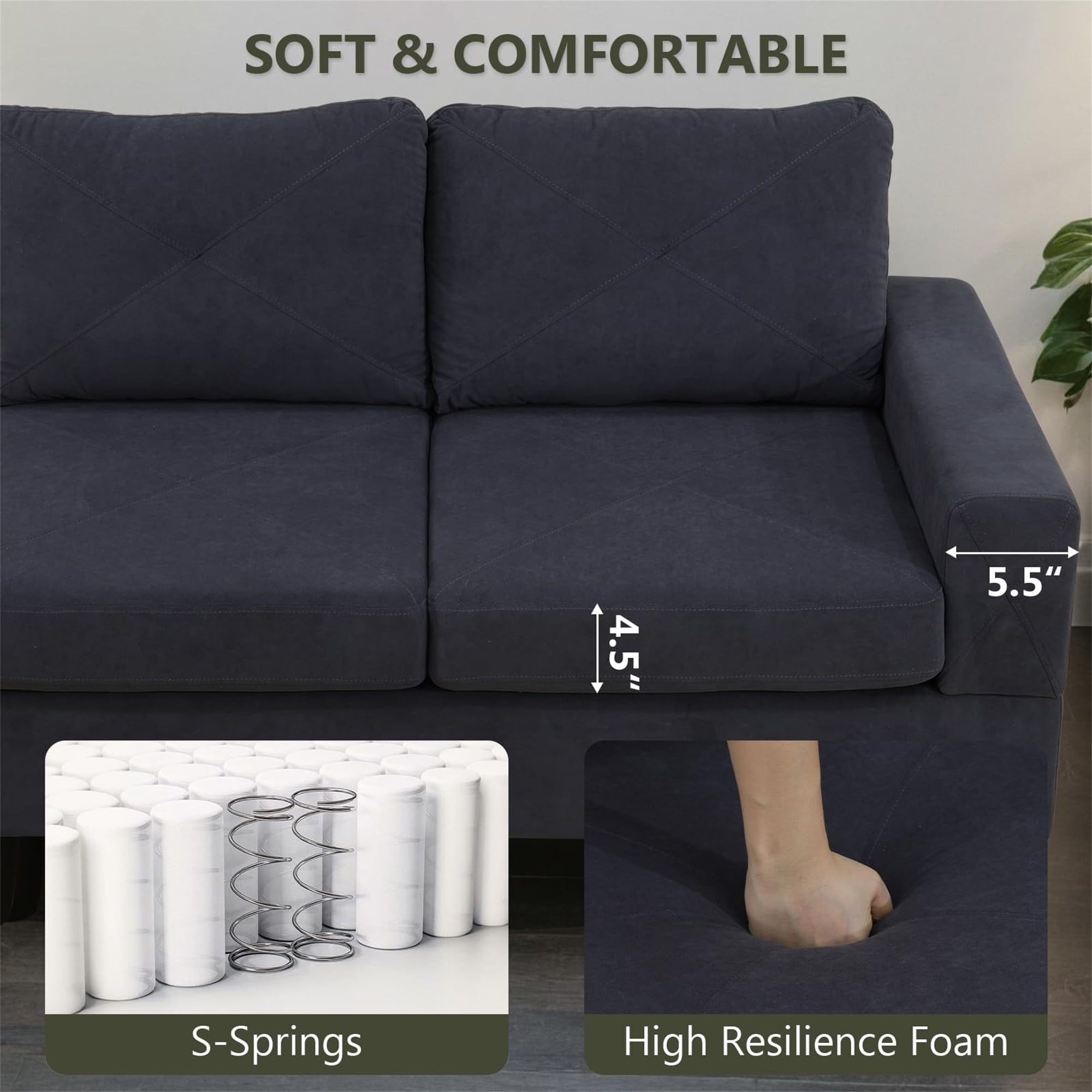 Aukfa AK-FS03-076 6-Seater L Shaped Sectional Sofa - Walmart.com