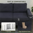 thumbnail image 6 of Aukfa 6-Seater L Shaped Sectional Sofa Modular Couch for Living Room, 2Pillows, Flannel, Dark Gray, 6 of 10