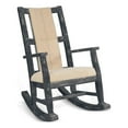 thumbnail image 1 of Pemberly Row Mahogany Rocking Chair with Cushion Seat & Back in Black, 1 of 9