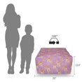thumbnail image 3 of Giraffe Rectangle Pouf, Vibrant Long Necked Animal Silhouettes Forest Creatures, Under Desk Foot Stool for Living Room Office Ottoman with Cover, 25", Pale Fuchsia Burnt Orange, by Ambesonne, 3 of 4