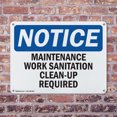 thumbnail image 4 of (2 Pack) Maintenance Work Sanitation Clean-Up Required OSHA Notice Sign 14 Inch X 10 Inch Indoor / Outdoor Rust-Free Aluminum Metal Signs for Workplace, Workshop, and Construction Site, 4 of 8