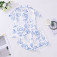 thumbnail image 3 of MAIHAN Ladies Pajamas Sets Short Sleeve Tops and Capri Pants Summer Soft Pajamas Set Button Down Shirt Pjs Printed Sleepwear Sets, 3 of 6