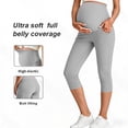 thumbnail image 2 of Bovxnpu Maternity Capris Pants Over Belly Workout Activewear Yoga Pants Maternity Capris Pants High Waist Stretch Belly Support Summer Shorts, 2 of 8