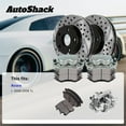 thumbnail image 3 of AutoShack Front Vented & Rear Solid Drilled & Slotted E-Coated Brake Rotors + Ceramic Pads + Calipers 16-PC Brake Kit Replacement for 2004-2008 Acura TL ShadowGuard, 3 of 5