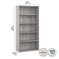 thumbnail image 4 of Pemberly Row Tall 5-Shelf Bookcase in Platinum Gray - Engineered Wood, 4 of 6