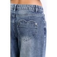 thumbnail image 4 of Women Y2k Low Rise Baggy Jeans Loose Fit Boyfriend Straight Wide Leg Jeans Trendy Stretch Long Denim Pants Blue L, 4 of 10
