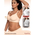 thumbnail image 3 of Sujetador inalámbrico Vertvie Seamless Push Up de cobertura total Nude XL, 3 of 6